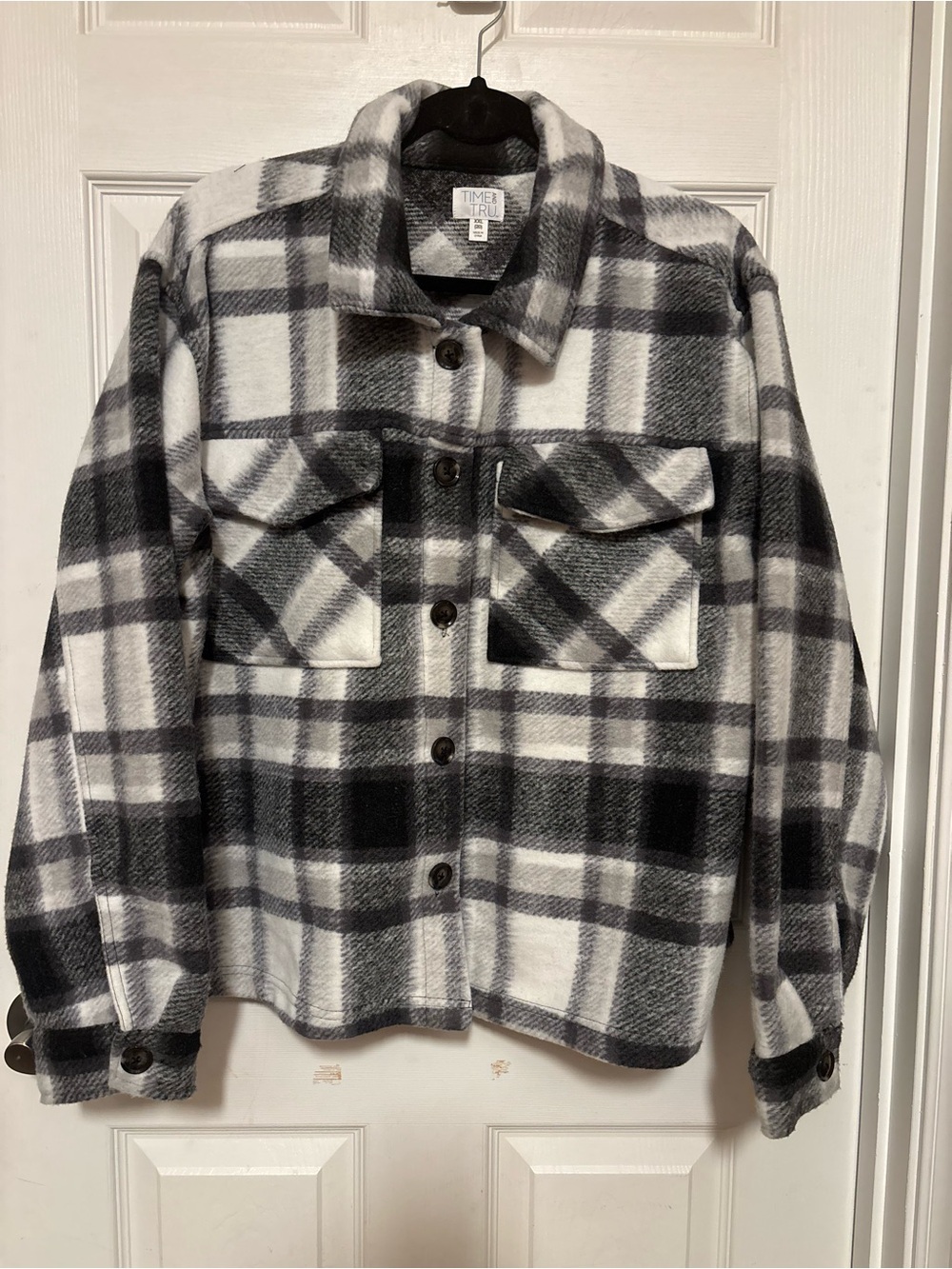 NWOT Time and Tru Walmart XXL Flannel  Jacket Black White